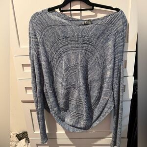 Elegant Heathered Blue Women's Sweater